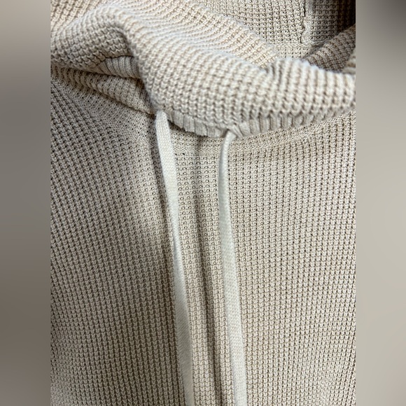 LAUREN RALPH LAUREN 100% Cotton Khaki Waffle Knit Cowl Neck Sweater, Size Small - Picture 6 of 14